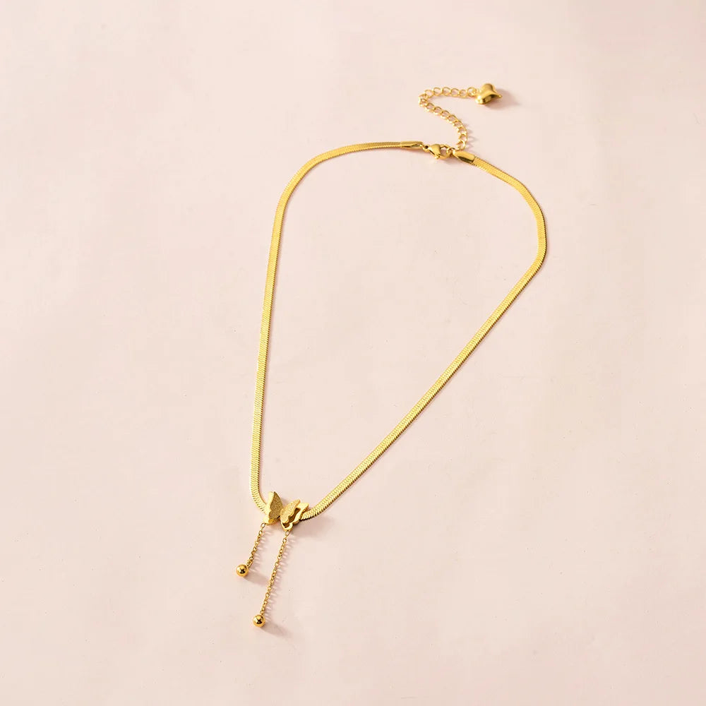 Lustrevia Gold-Tone Butterfly Pendant Necklace