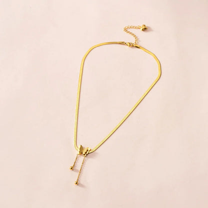 Lustrevia Gold-Tone Butterfly Pendant Necklace