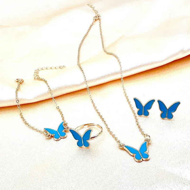 Lustrevia Gold Butterfly 5-Piece Jewelry Set