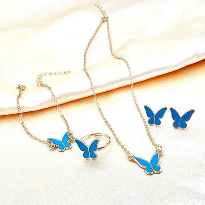 Lustrevia Gold Butterfly 5-Piece Jewelry Set