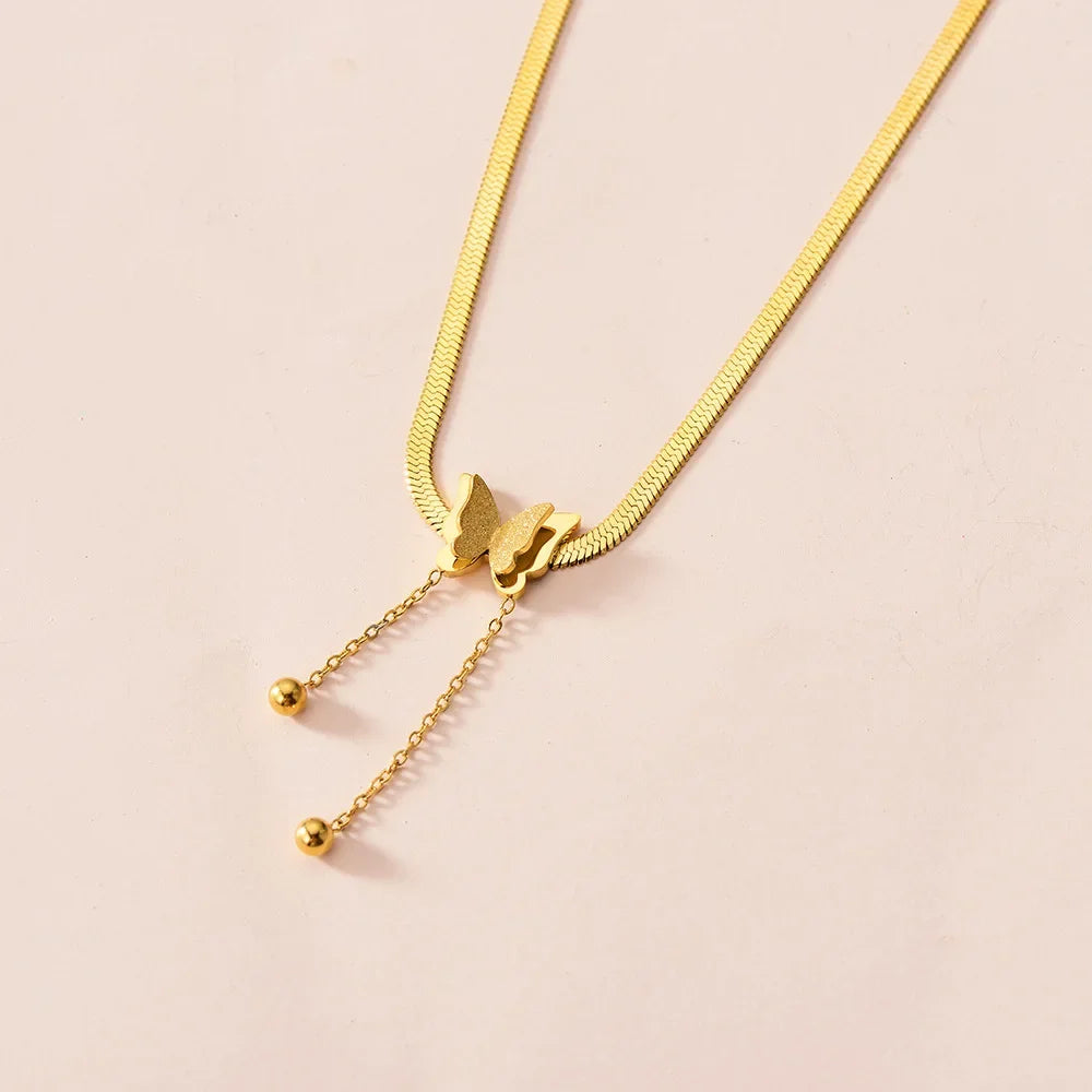 Lustrevia Gold-Tone Butterfly Pendant Necklace