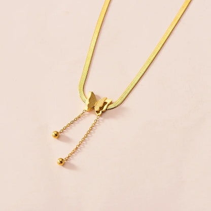 Lustrevia Gold-Tone Butterfly Pendant Necklace