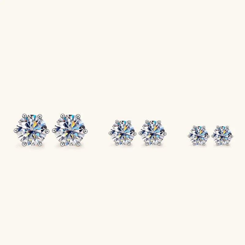 Lustrevia 925 Sterling Silver Moissanite Stud Earrings