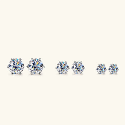 Lustrevia 925 Sterling Silver Moissanite Stud Earrings