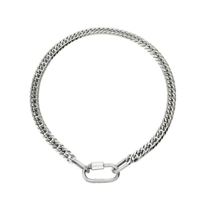Lustrevia 18K Gold Plated Stainless Steel Two Tone Chunky Charm Necklace
