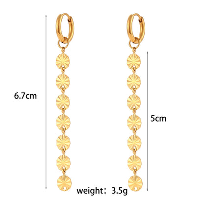 Lustrevia 18K Gold Plated Snowflake Tassel Hoop Earrings