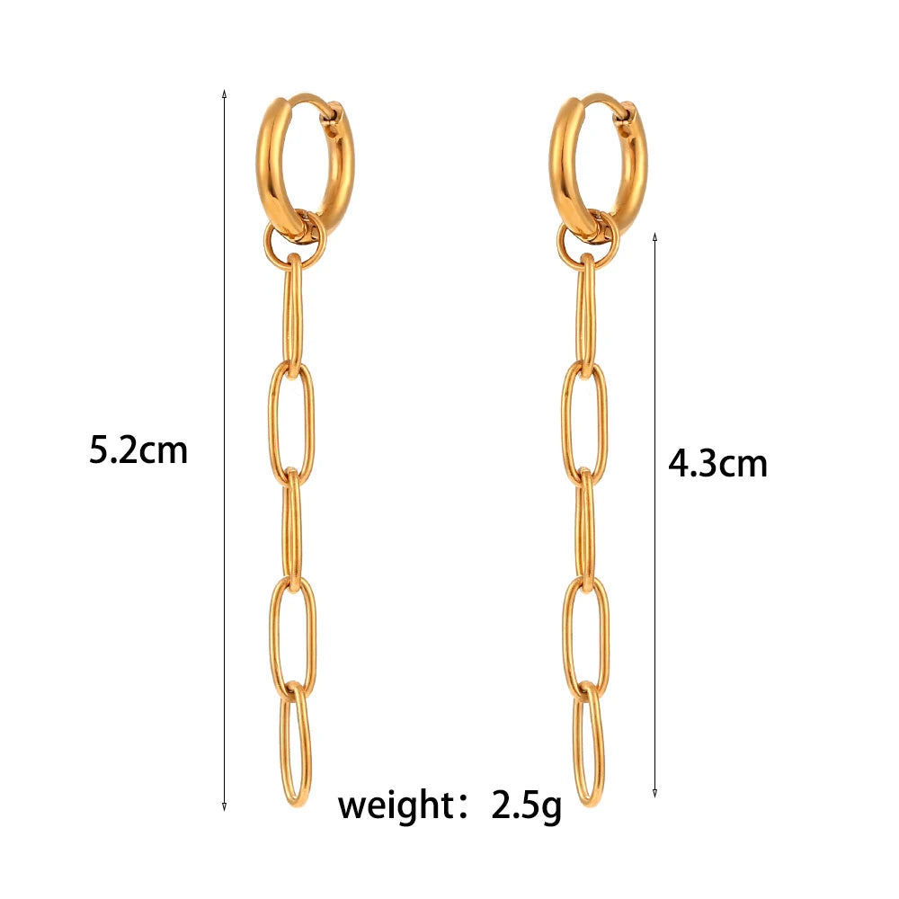 Lustrevia 18K Gold Plated Snowflake Tassel Hoop Earrings