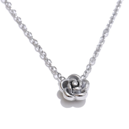 Lustrevia PVD Gold & Platinum Rose Flower Necklace, Bracelet & Earrings Set