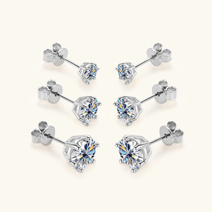 Lustrevia 925 Sterling Silver Moissanite Stud Earrings