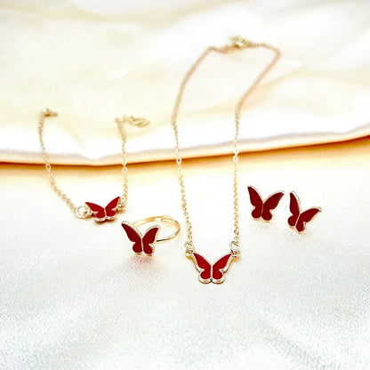 Lustrevia Gold Butterfly 5-Piece Jewelry Set