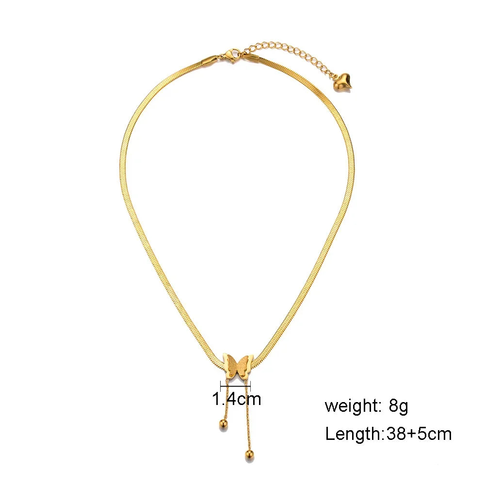 Lustrevia Gold-Tone Butterfly Pendant Necklace