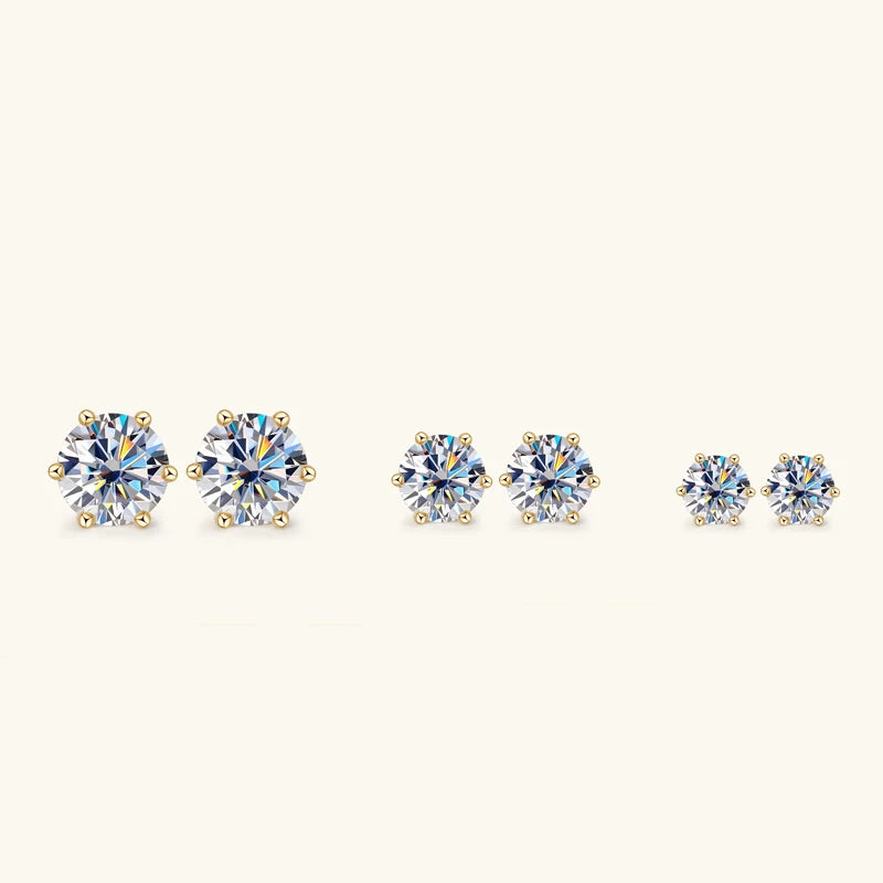 Lustrevia 925 Sterling Silver Moissanite Stud Earrings