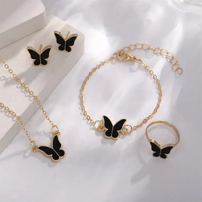 Lustrevia Gold Butterfly 5-Piece Jewelry Set