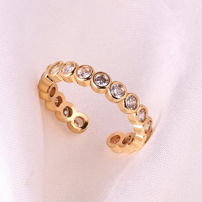Lustrevia Rainbow Ring Gold Color Green Zircon Finger