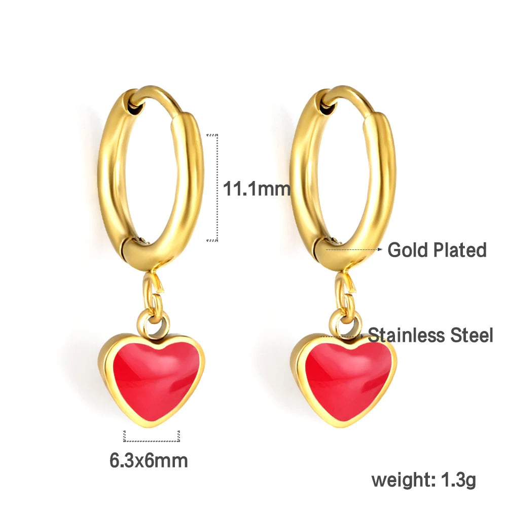 Lustrevia Heart-Shaped Pendant Earrings