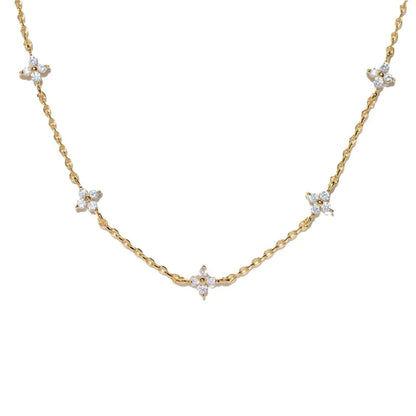 Lustrevia 18K Gold Plated Four-Leaf Clover Collar Necklace