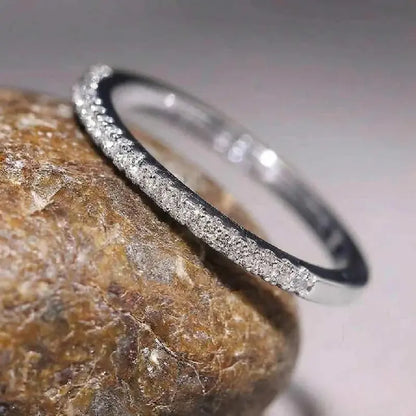 Lustrevia 925 Sterling Silver Zircon Stackable Ring