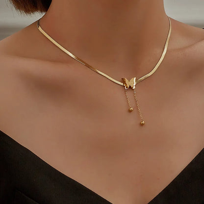 Lustrevia Gold-Tone Butterfly Pendant Necklace