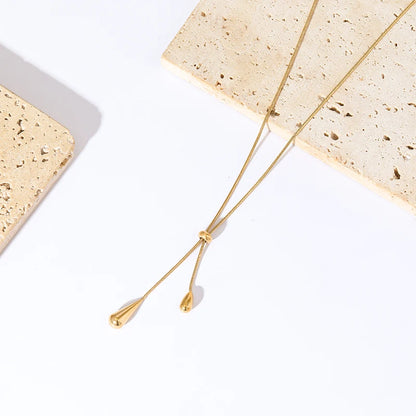 Lustrevia 18K Gold Plated Water Drop Pendant Necklace