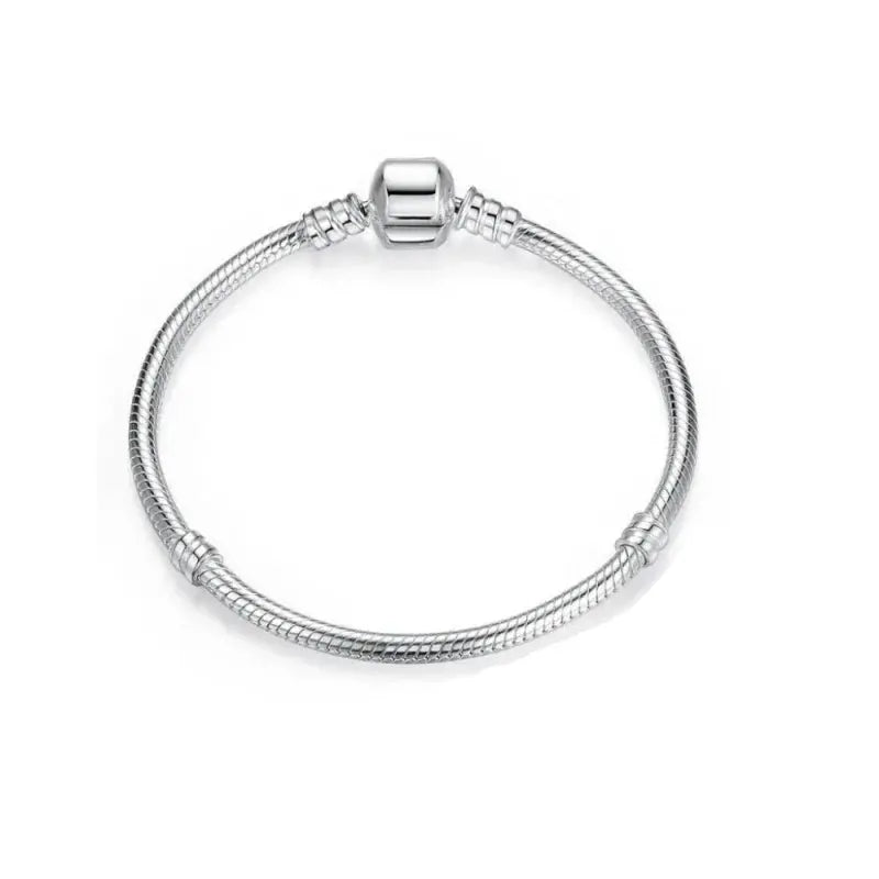 Lustrevia 925 Sterling Silver 3mm Snake Chain Bangle