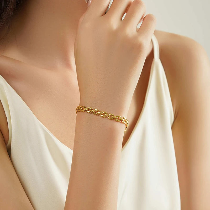 Lustrevia Stainless Steel Chain Bracelet Waterproof