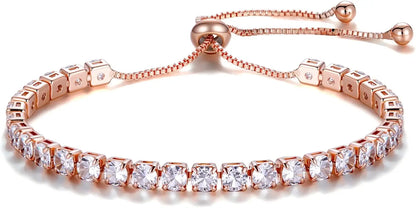 Lustrevia 18K Gold Plated CZ Tennis Bracelet