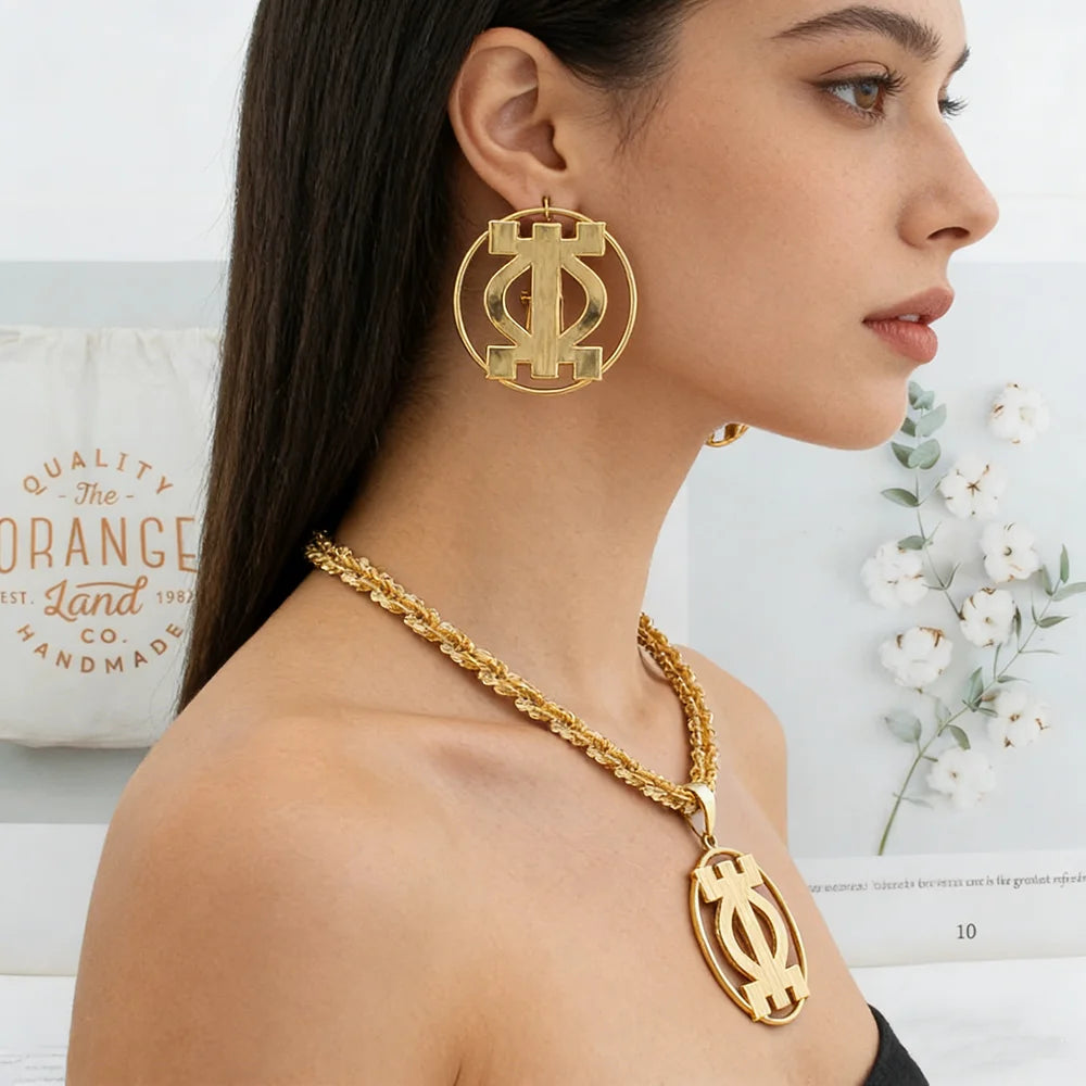 Lustrevia Gold-Tone Irregular Hollow Earrings, Necklace & Bracelet Set