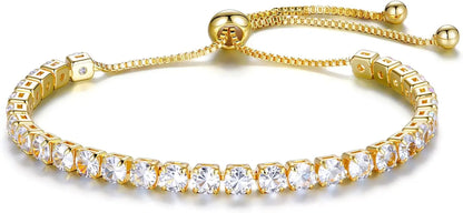 Lustrevia 18K Gold Plated CZ Tennis Bracelet