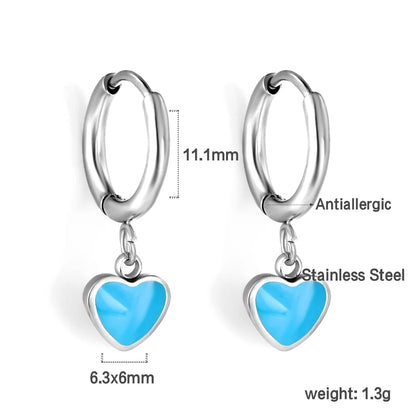 Lustrevia Heart-Shaped Pendant Earrings