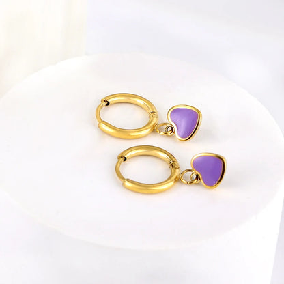 Lustrevia Heart-Shaped Pendant Earrings