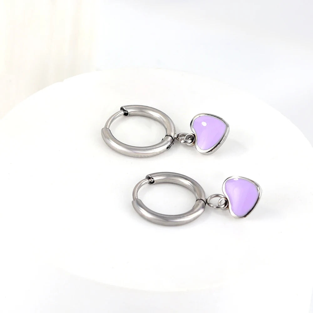 Lustrevia Heart-Shaped Pendant Earrings