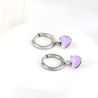 Lustrevia Heart-Shaped Pendant Earrings