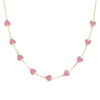 Lustrevia Heart Necklace Enamel Pendant