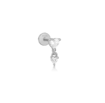 Lustrevia 925 Sterling Silver CZ Screw-Back Stud Earrings