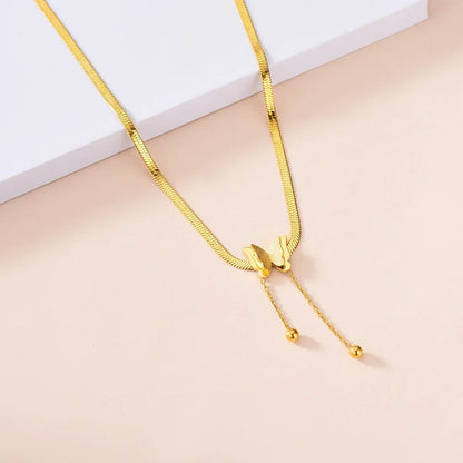 Lustrevia Gold-Tone Butterfly Pendant Necklace