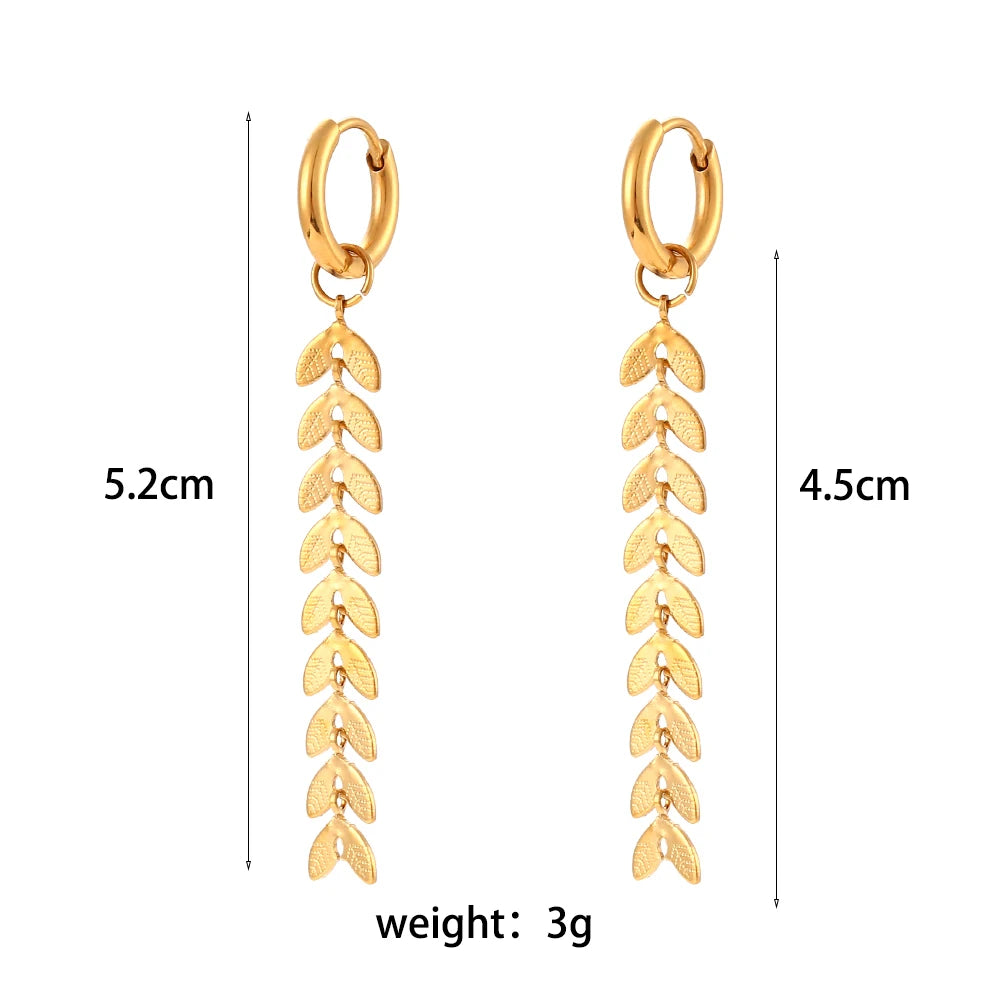 Lustrevia 18K Gold Plated Snowflake Tassel Hoop Earrings