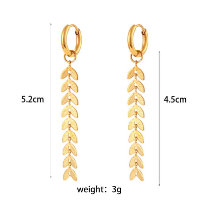Lustrevia 18K Gold Plated Snowflake Tassel Hoop Earrings