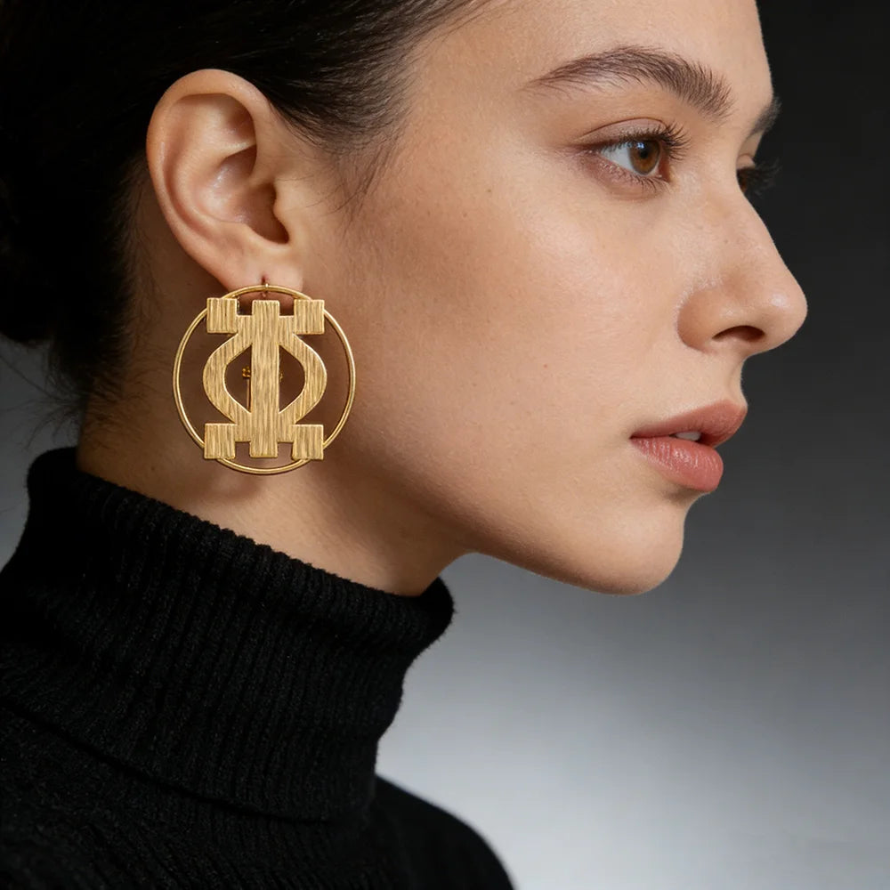 Lustrevia Gold-Tone Irregular Hollow Earrings, Necklace & Bracelet Set