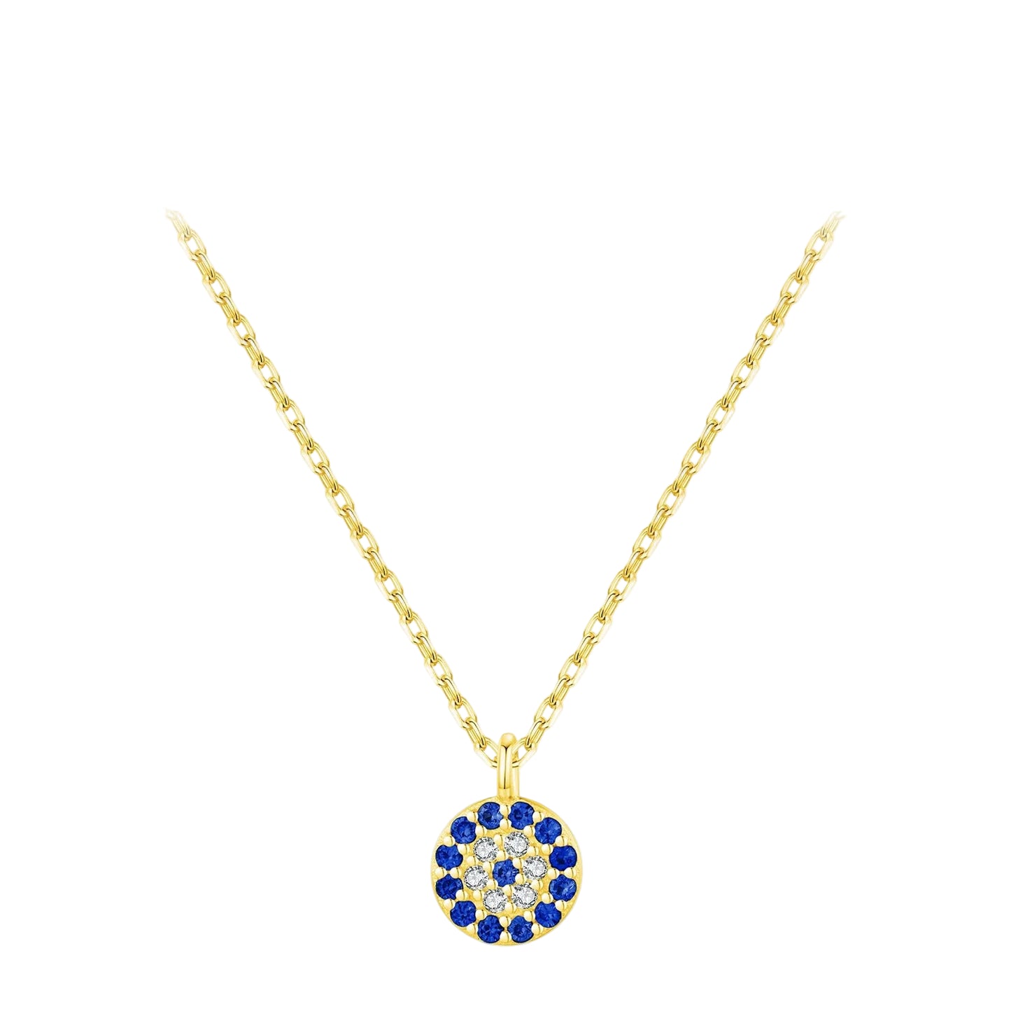 Lustrevia 925 Sterling Silver Blue Eye Zirconia Pendant Necklace