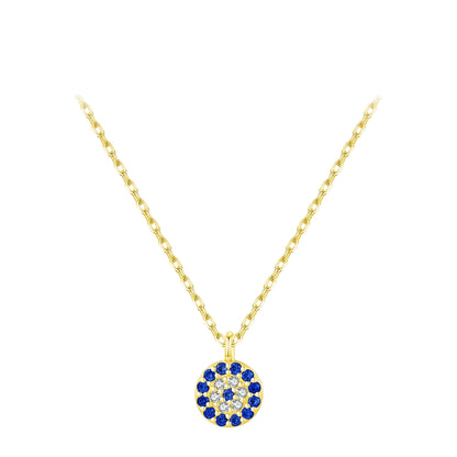 Lustrevia 925 Sterling Silver Blue Eye Zirconia Pendant Necklace