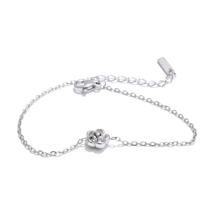 Lustrevia PVD Gold & Platinum Rose Flower Necklace, Bracelet & Earrings Set