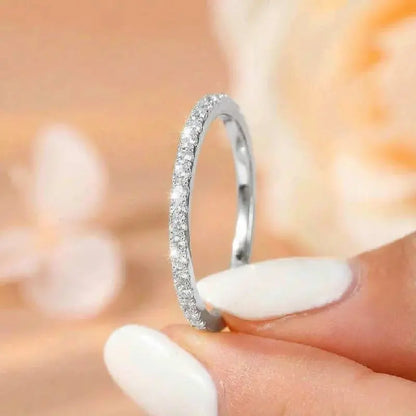Lustrevia 925 Sterling Silver Zircon Stackable Ring