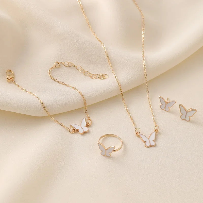 Lustrevia Gold Butterfly 5-Piece Jewelry Set