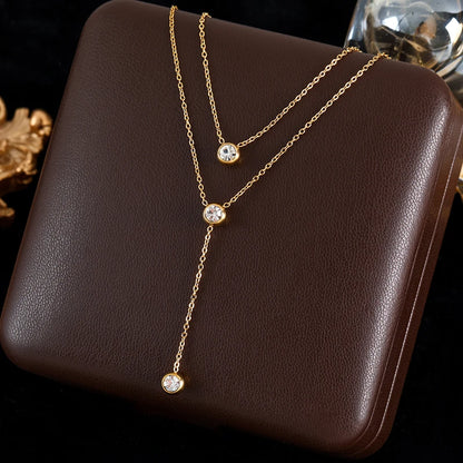 Lustrevia 18K Gold Plated Water Drop Pendant Necklace