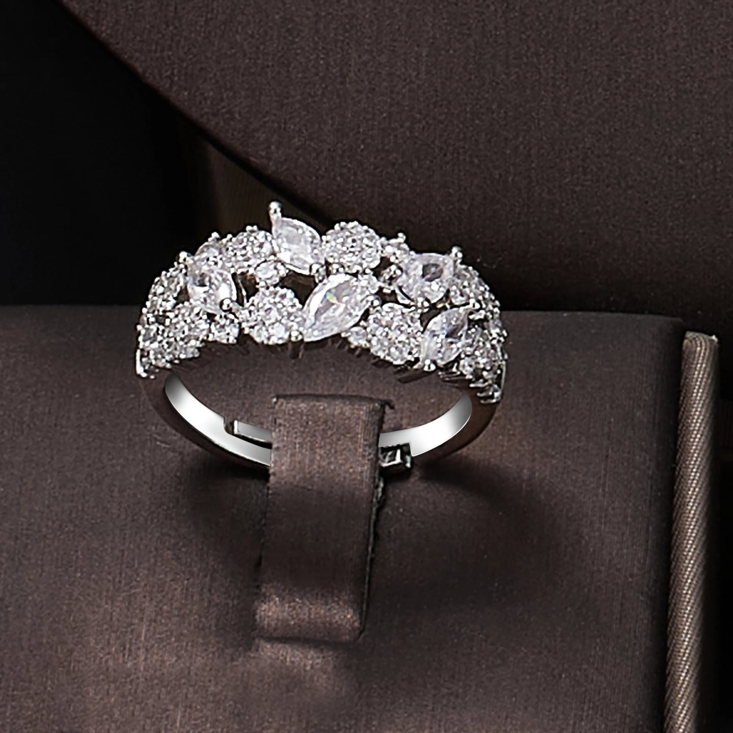 Lustrevia Gold CZ Bridal 4-Piece Jewelry Set