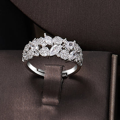 Lustrevia Gold CZ Bridal 4-Piece Jewelry Set