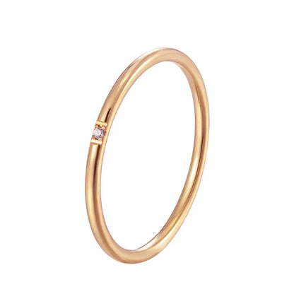 Lustrevia 18K Gold Plated Ultra Slim CZ Stackable Ring